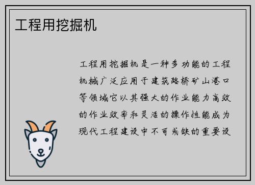 工程用挖掘机